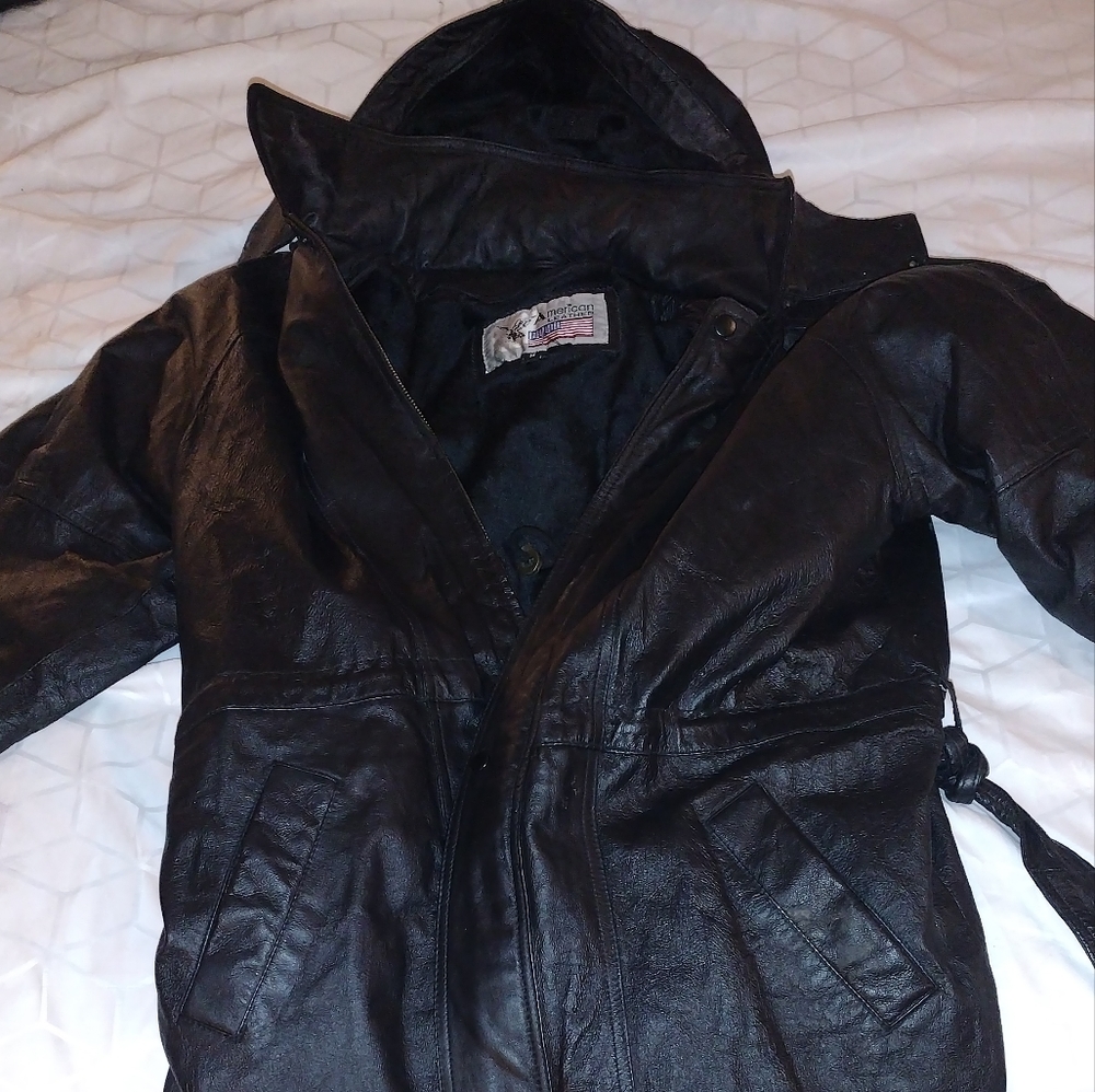 American Leather, Men's Leather, faux fur, hoodief jacket